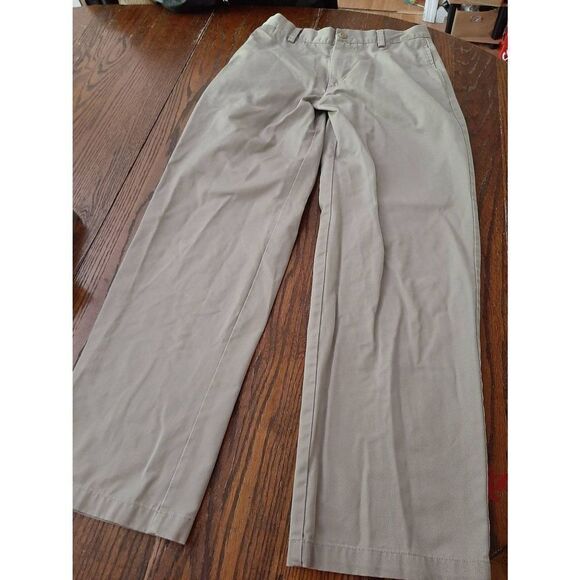 30x32 IZOD American Chino Khaki Tan Cotton High Rise Pants with Pockets - Picture 1 of 4